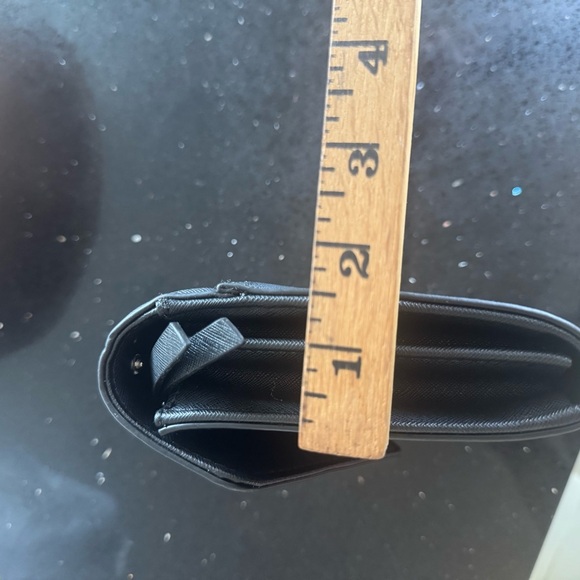 Bag Nine West Black Leather Wallet Sleek Professional Design - Picture 9 of 12